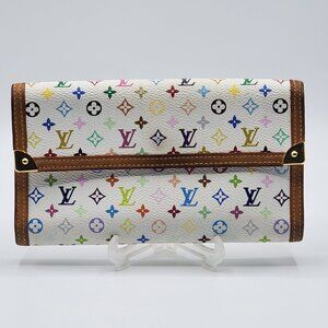 Women's White Monogram Multicolor Porte Tresor International Wallet